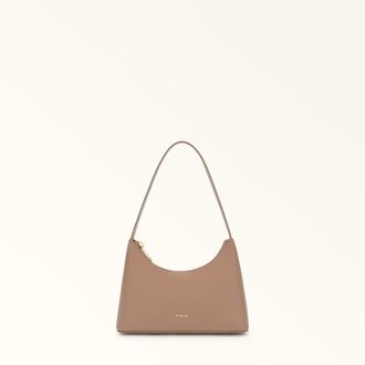 Furla Diamante Borsa A Spalla Mini Greige Grigio Pelle Di Vitello Sidney Donna