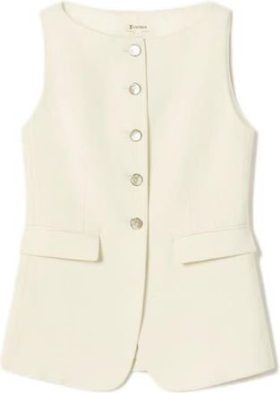 LilySilk Sleeveless Button Up Silk Vest in Lily White at Nordstrom, Size 10
