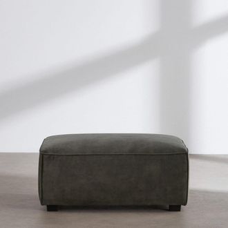 Maisons du monde Puf aterciopelado verde caqui