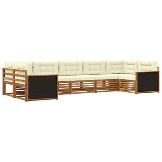 vidaXL Conjunto De Sof&aacute;s De Exterior 7 Uds. Natural Y Crema Vidaxl