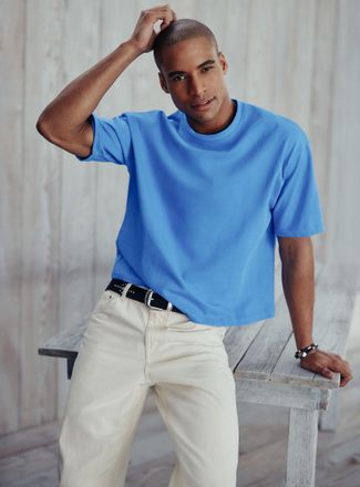 Le 31 Mens Cropped T-shirt Oversized fit