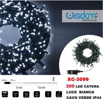 Trade Shop Trade Shop - Catena Luminosa 300 Luci Led Luci Luci Cuando Las Luces Blancas Ip44 Xc-3099
