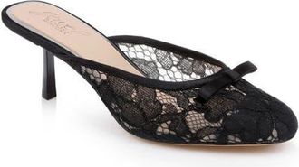 Badgley Mischka Elliot Mule in Black Satin at Nordstrom, Size 6.5
