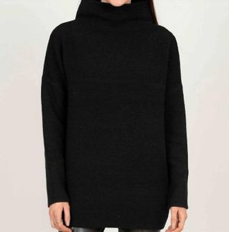 RD Style Nancy Ottoman Mock Neck Sweater In Black