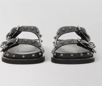 Ash leather slides
