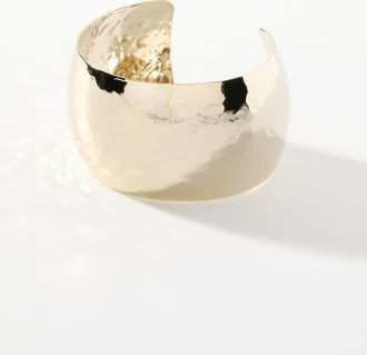 Simons Womens Wide hammered metal open bangle