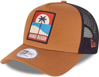 New Era Bondi Beach Summer Patch Brown A-Frame Adjustable Trucker Cap - One-Size