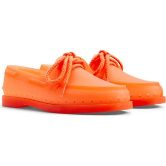 Sperry Top-Sider x Monse Authentic Original 2-Eye Jelly Boat Shoe in Bright Orange at Nordstrom, Size 10