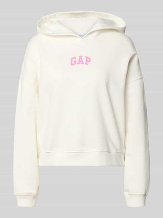 GAP Hoodie mit Logo-Print und gerippten Abschl&uuml;ssen in Ecru, Gr&ouml;&szlig;e XL