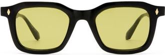 AIRE Zodiac 48mm Small Square Sunglasses in Black /Moss Tint at Nordstrom