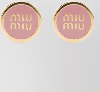 Miu Miu two tone round metal statement earrings