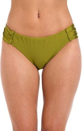 Sunshine 79 Solids Shirred Side Bikini Bottoms in Olive at Nordstrom Rack, Size 10