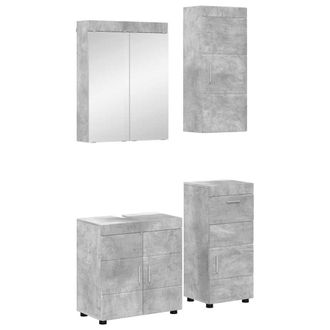 vidaXL Juego De Muebles De Ba&ntilde;o Tulum 4 Uds. Gris Concreto Vidaxl