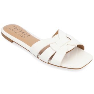 Journee Collection Womens Arrina Wide Width Flat Sandals
