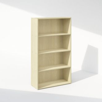 Furinno Simple Open Shelf, Bookcases, 4-Tier, Steam Beech