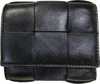 Bottega Veneta Intrecciato Black Wallet (Tri-Fold) (Pre-Owned)