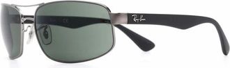 Ray-Ban Rechthoekige Zonnebril - Heren - Zonnebrillen - Grijs - 61 MM - Accessoires