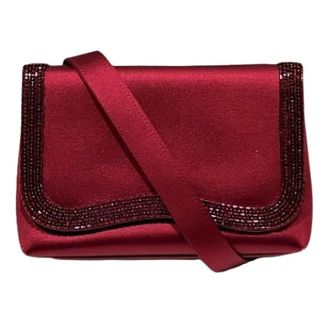 Chanel Pre-owned Clutches, female, Red, Size: ONE SIZE Pre-owned Vintage Satin Shoulder Bag