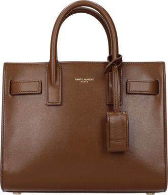 Saint Laurent Damens Sac De Jour Handtasche Braun/Fuchsleder