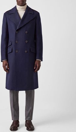Brunello Cucinelli Cappotto doppiopetto in lana al ginocchio con rever