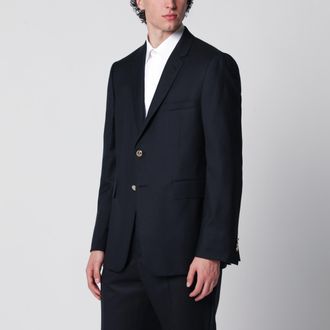 Thom Browne Giacca monopetto blu navy in lana