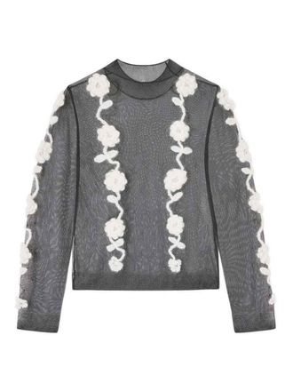Ganni Sheer Flower Crochet