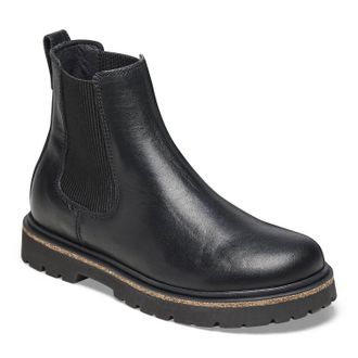 Birkenstock Womens Highwood Slip On Leather Boots In Black