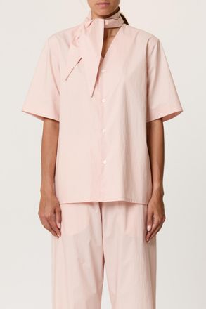 Plan C Parachute Short Sleeve With Tie Top In Baby Pink
