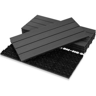 Vingo Swanew Piastrelle per terrazza 1 mq, piastrelle in wpc 60x30 cm, 6 pezzi di piastrelle a clic, piastrelle per balcone, piastrelle in legno