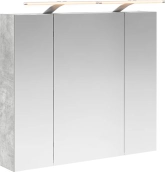 vidaXL Armario Con Espejo De Ba&ntilde;o Gris Concreto 80 X 14.5 X 70 Cm Vidaxl
