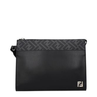 Fendi Pochette Mann Silber Schwarz