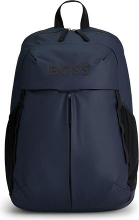 BOSS Faux-leather backpack with zipped front pocket