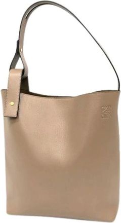 Loewe Pre-owned Shoulder Bags, female, Beige, Size: ONE SIZE Pre-owned Leather shoulder-bags