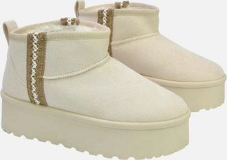 XY London Womens XY London Womens/Ladies Thea Aztec Ankle Boots - Cream - Size: 8