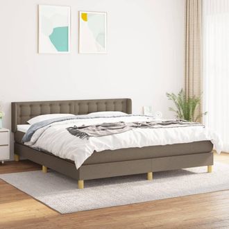 vidaXL Vidaxl - Cama Box Spring Con Colch&oacute;n Tela Gris Taupe 180x200 Cm