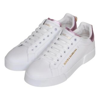 Dolce & Gabbana Portofino Sneaker - Dames - Schoenen - Roze - Maat: 38 1/2 EU Leer