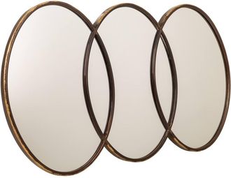 Wanderlust Deco Espejo De Metal Dorado 103x3.5x60.5