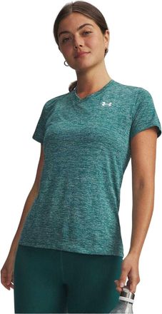 Under Armour T-shirt met gedraaide V-hals en losse pasvorm voor dames (Groen)
