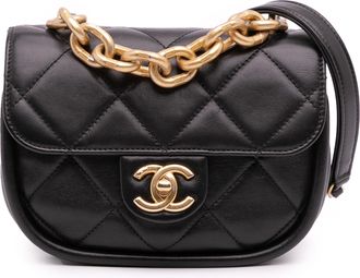 Chanel Pre-owned Womens Quilted Leather Crossbody Bag - Black - One Size