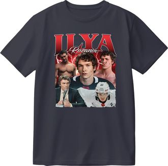 Generic Heated Rivalry Ilya Rozanov Vintage Cotton T-Shirt Men Women Short Sleeve Crewneck Casual Trendy Tee (Grey,L)