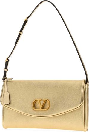 Valentino Garavani Womens Devain Shoulder Bag Gold Nappa Leather