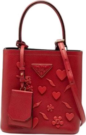 Prada Pre-owned Handbags, female, Red, Size: ONE SIZE Pre-owned Vintage Leather Handbag