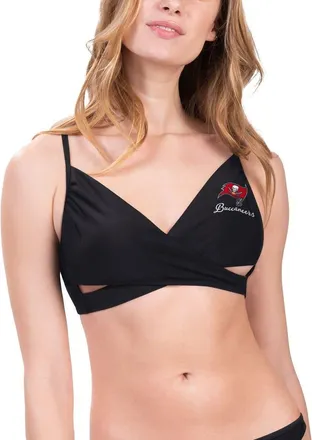 G-III 4Her by Carl Banks Womens G-III 4Her by Carl Banks Black Tampa Bay Buccaneers Hall of Fame Bikini Top at Nordstrom, Size Xx-Large