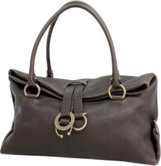 Ferragamo Pre-owned Handbags, female, Brown, Size: ONE SIZE Pre-owned Handbag