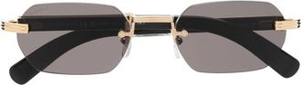 Cartier rectangle tinted sunglasses - unisex - Metal (Other)/Acetate - 54 - Black