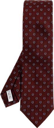 Ferragamo Cairo Zijde Das - Heren - Stropdassen - Rood - ONE Size - Accessoires
