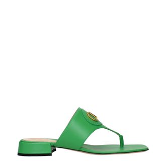 Valentino Garavani Damens Gr&uuml;ne Leder-Flip-Flops