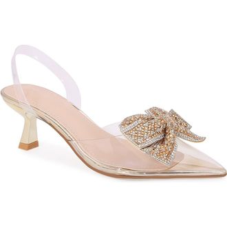 Berness Ninetta Clear Kitten Heel Pump in Gold at Nordstrom Rack, Size 8.5