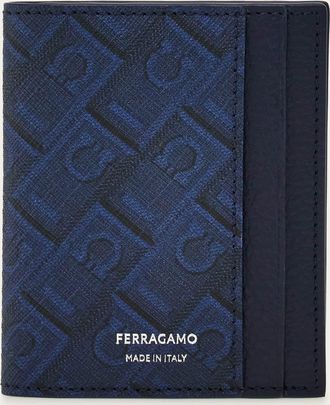 Ferragamo Uomo Porta carte di credito Ferragamo Monogram Blu