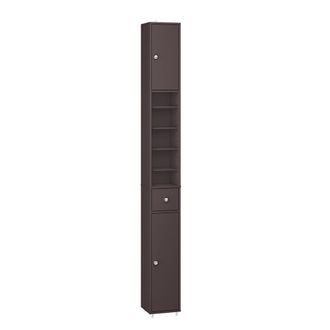 SoBuy Sobuy Bzr34-ii-br Colonna Bagno Stretta - Mobile Bagno Idrorepellente, Alto Con Ripiani Regolabili E Cassetto - Armadietto Salvaspazio, Mdf, Marrone S